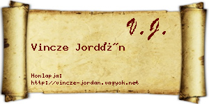 Vincze Jordán névjegykártya